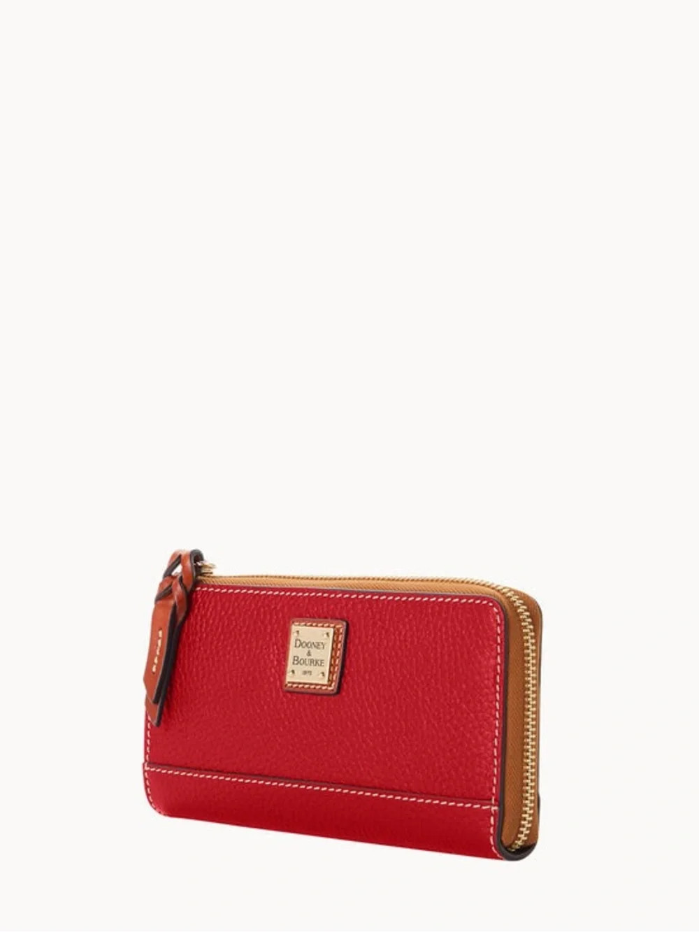 Dooney & Bourke Red Pebble Leather Zip Wristlet